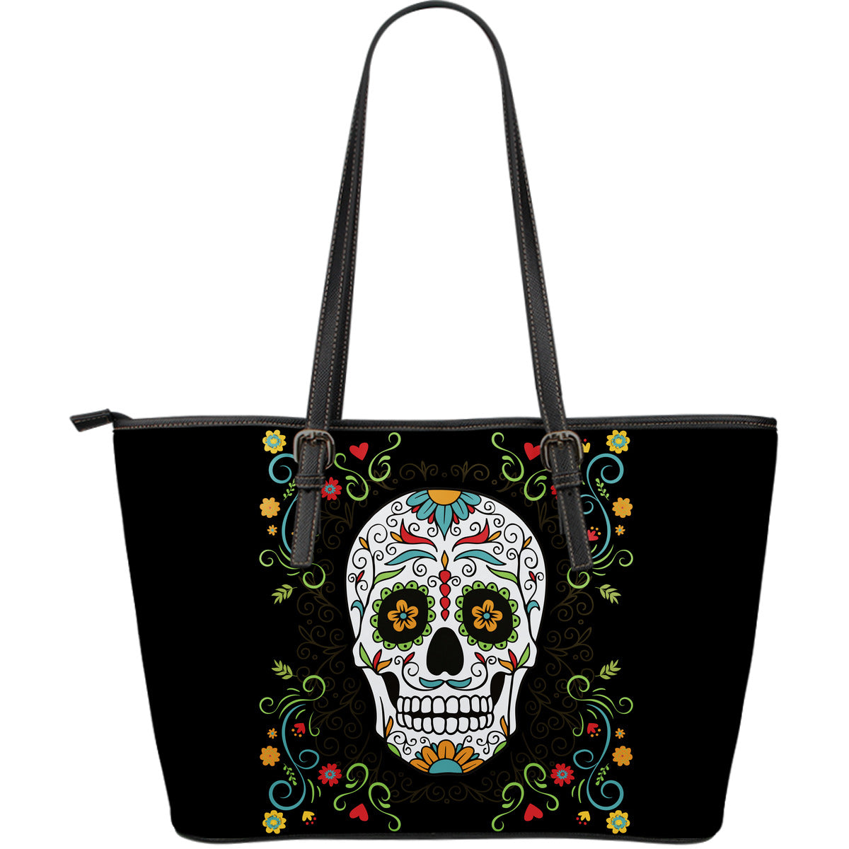 Flower Sugar Skull Large Tote