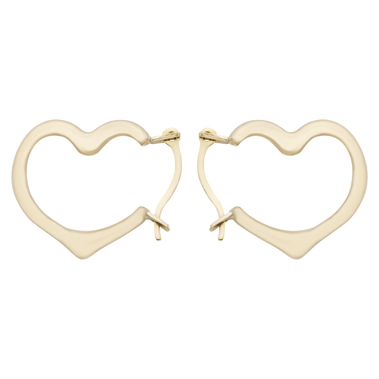 A&M 14k Gold Heart Hoop Earrings