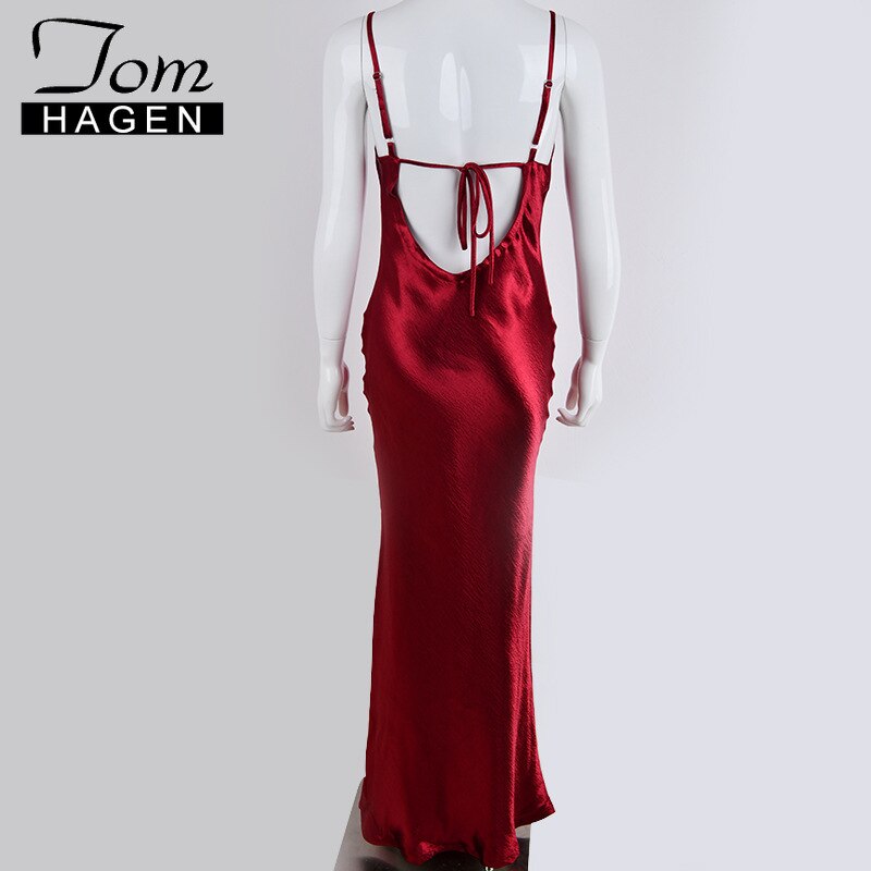 Tom Hagen Sexy Bodycon Dress Off Shoulder Ladies Wrap Dresses Sling Maxi Dress Cotton Women Mid Long Party Night Club Dress 2019