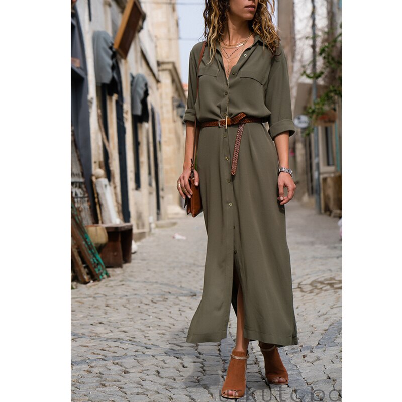 Women Summer V Neck Boho Party Beach Dress Woman Solid  Color Long Maxi Dresses Ladies Holiday Casual Sundress Female Clothes