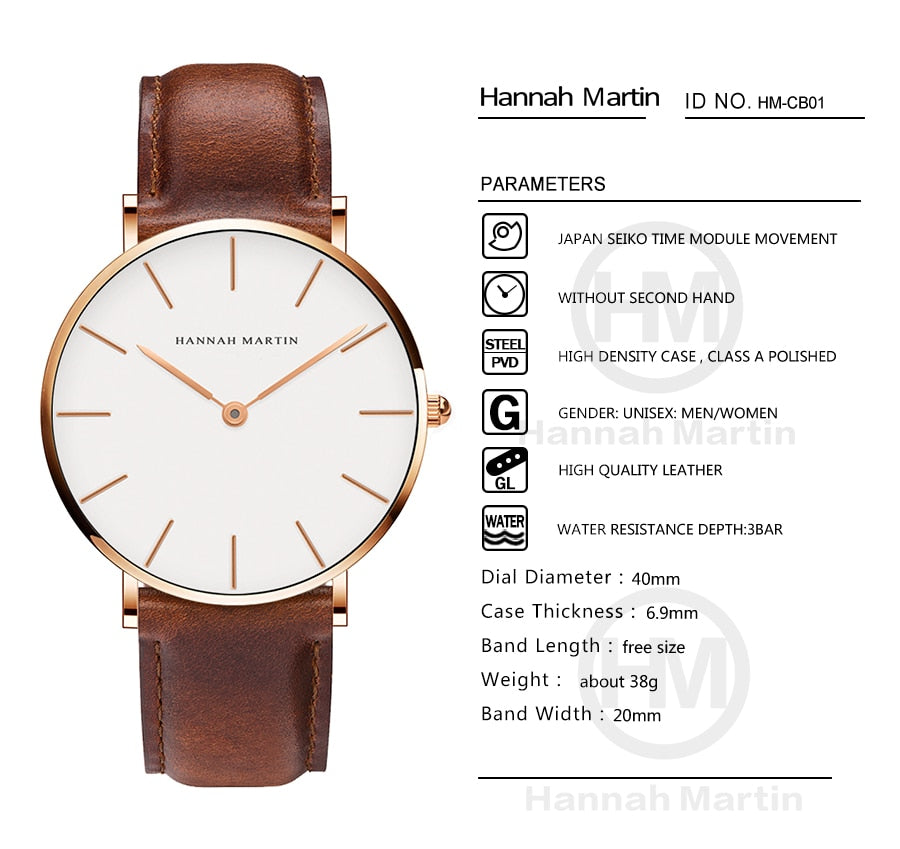 Hannah Martin Quartz Watches Women Men