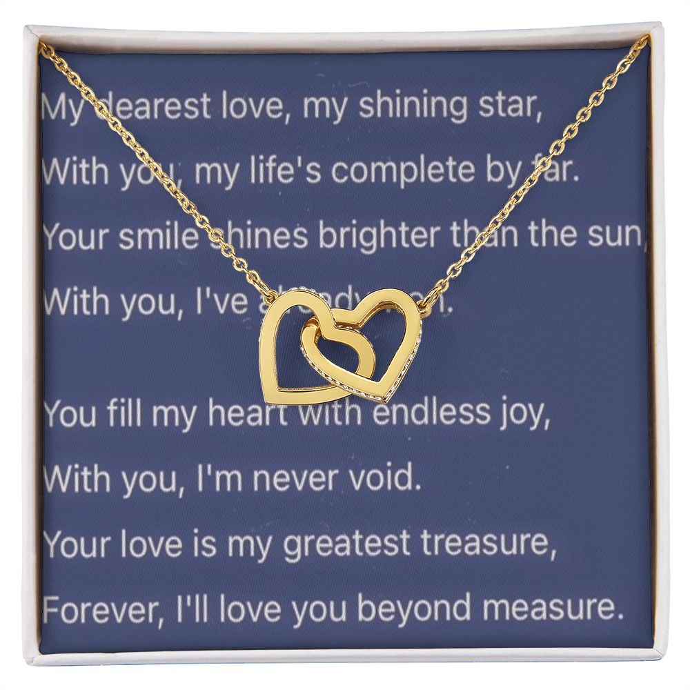 Interlocking Hearts Necklace w/ Romantic Message